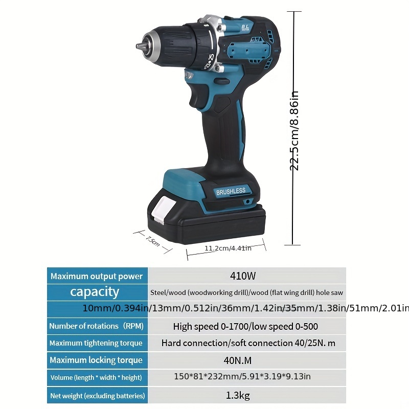 Electric Drill Household Lithium Electric Brushless Electric - Temu