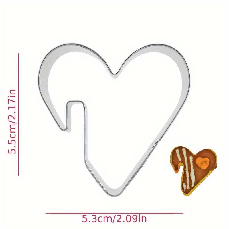 Image of Heart-shaped Stainless Steel Cookie Mold, Easy To Demold, Coffee Afternoon Tea Hanging Cup Easily Cute Snacks, Bread, Clay, Birthday Christmas Baking Decoration, Cake Cookie Baker's Gift