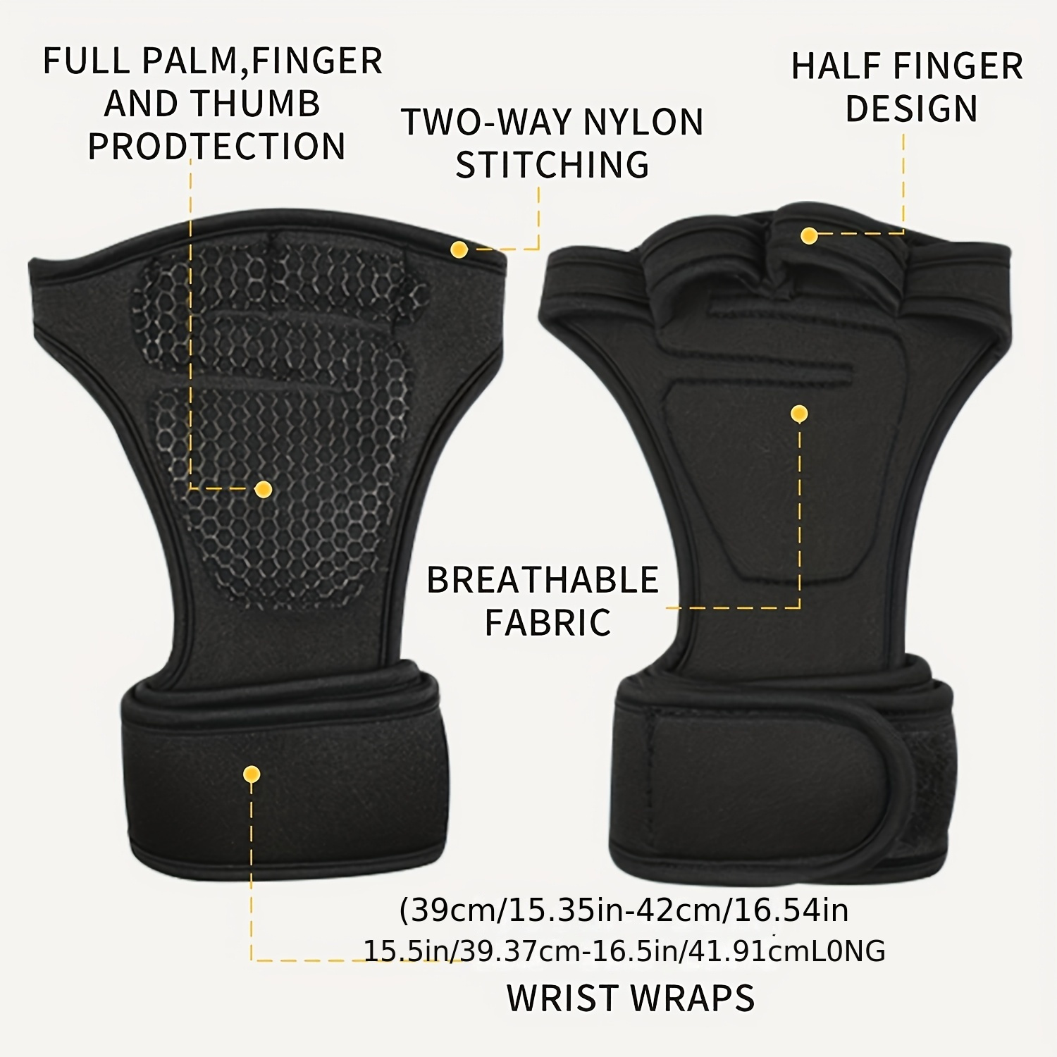 thickened silicone half finger cycling gym gloves with adjustable wrist straps breathable mesh palm   for fitness training weightlifting running   accessories details 1