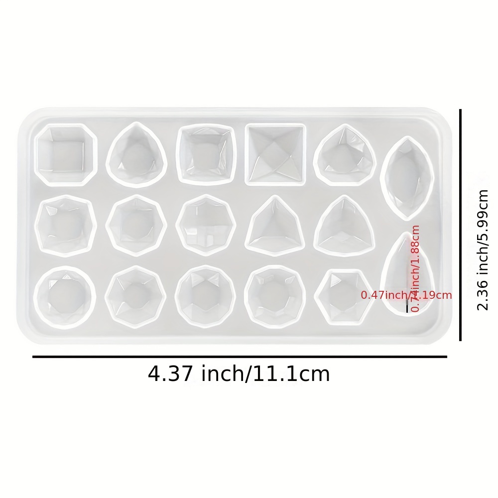 Gem Patch Crystal Epoxy Resin Mold Jewelry Ring Necklace Watch Nail Bag Decoration Accessories Silicone Mould DIY Resin Crafts Making Tools