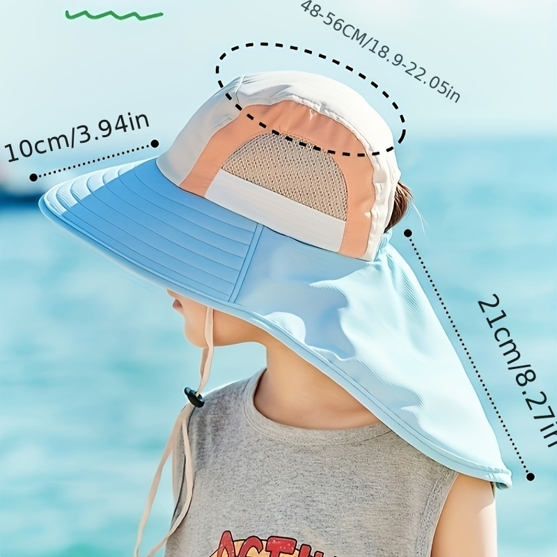 Children's Bucket Hat Large Brim Uv Protection Sun Hat Boys - Temu United  Kingdom