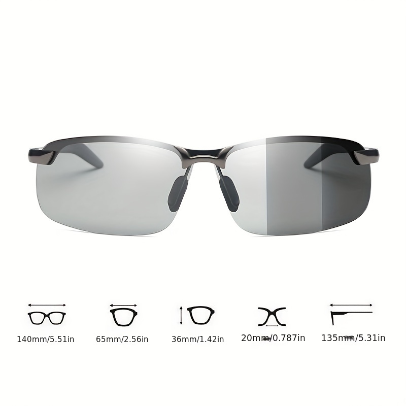 Men's Vintage Photochromic Lenses Square Frame Polarized Sunglasses