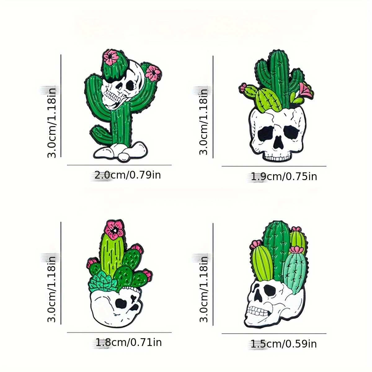 Cartoon Brooch Pins Cactus Bush Satan Skeleton Pattern - Temu Canada