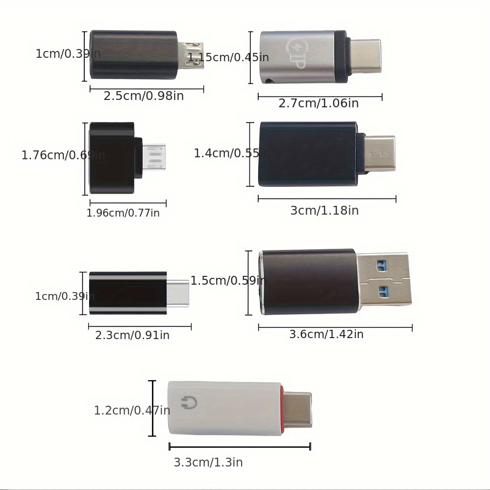 exclusive 7-Pack Wowssyo Usb Adapters | Type-C, Usb, Micro, 3.5Mm Audio Compatible, Male To Female, For Laptops, Pc, Car & More, Includes Transparent Storage Bag With Hook 3 exclusive 7-Pack Wowssyo Usb Adapters | Type-C, Usb, Micro, 3.5Mm Audio Compatible, Male To Female, For Laptops, Pc, Car & More, Includes Transparent Storage Bag With Hook - Image 3