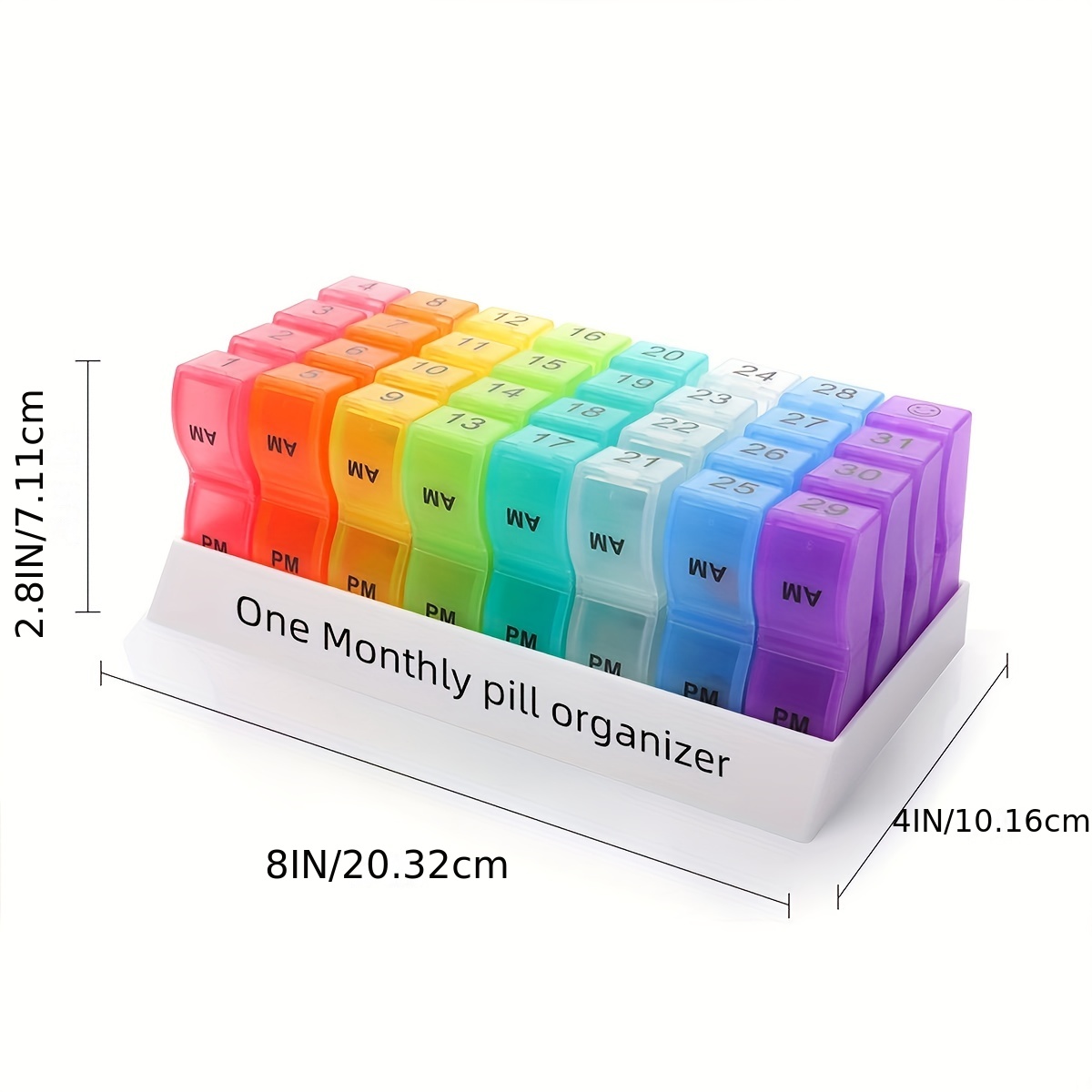 Daviky Monthly Pill Organizer 4 Times a Day, 30 Day Pill Organizer with  Daily Pill Box Organizer, One Month Medicine Pill Case, 31 Day Pill  Container