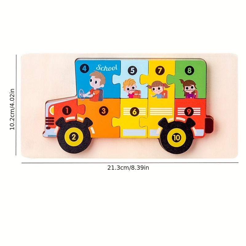 Puzzles en bois Montessori pour enfants jouets Montessori pour les tout- petits 2 3 4 5 ans Top 3D Puzzle jouet éducatif dinosaure