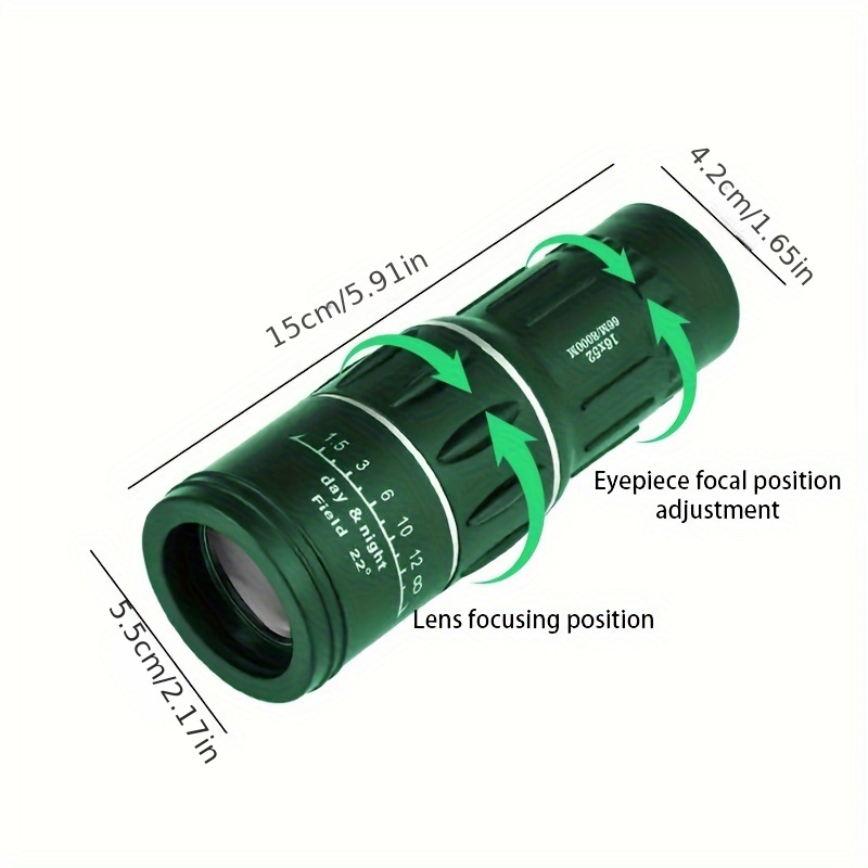 Telescopio Mini telescopio monocular portátil de 16 x 52 de alta