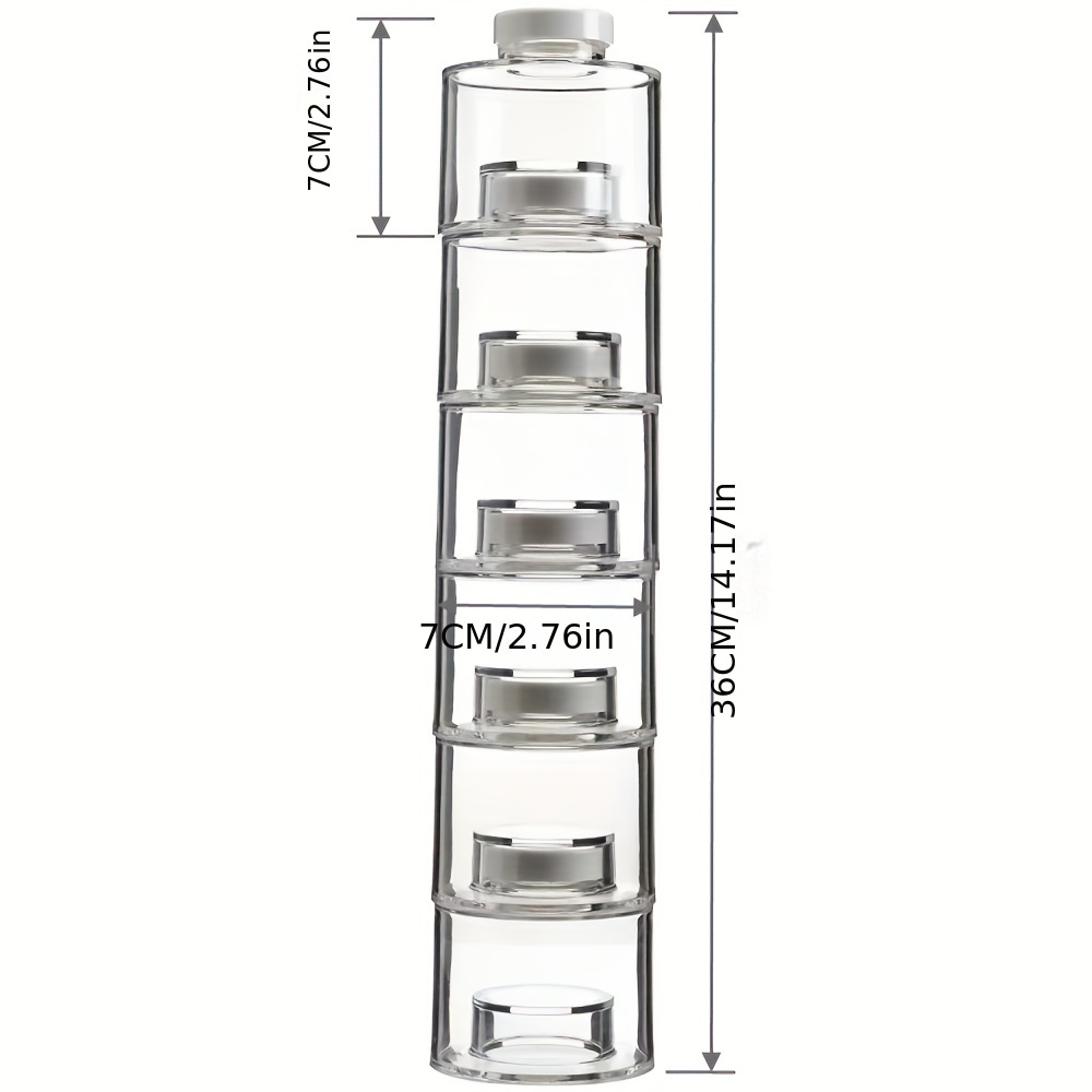 6pcs Tower Shaped Seasoning Jar Stackable Spice Storage Box