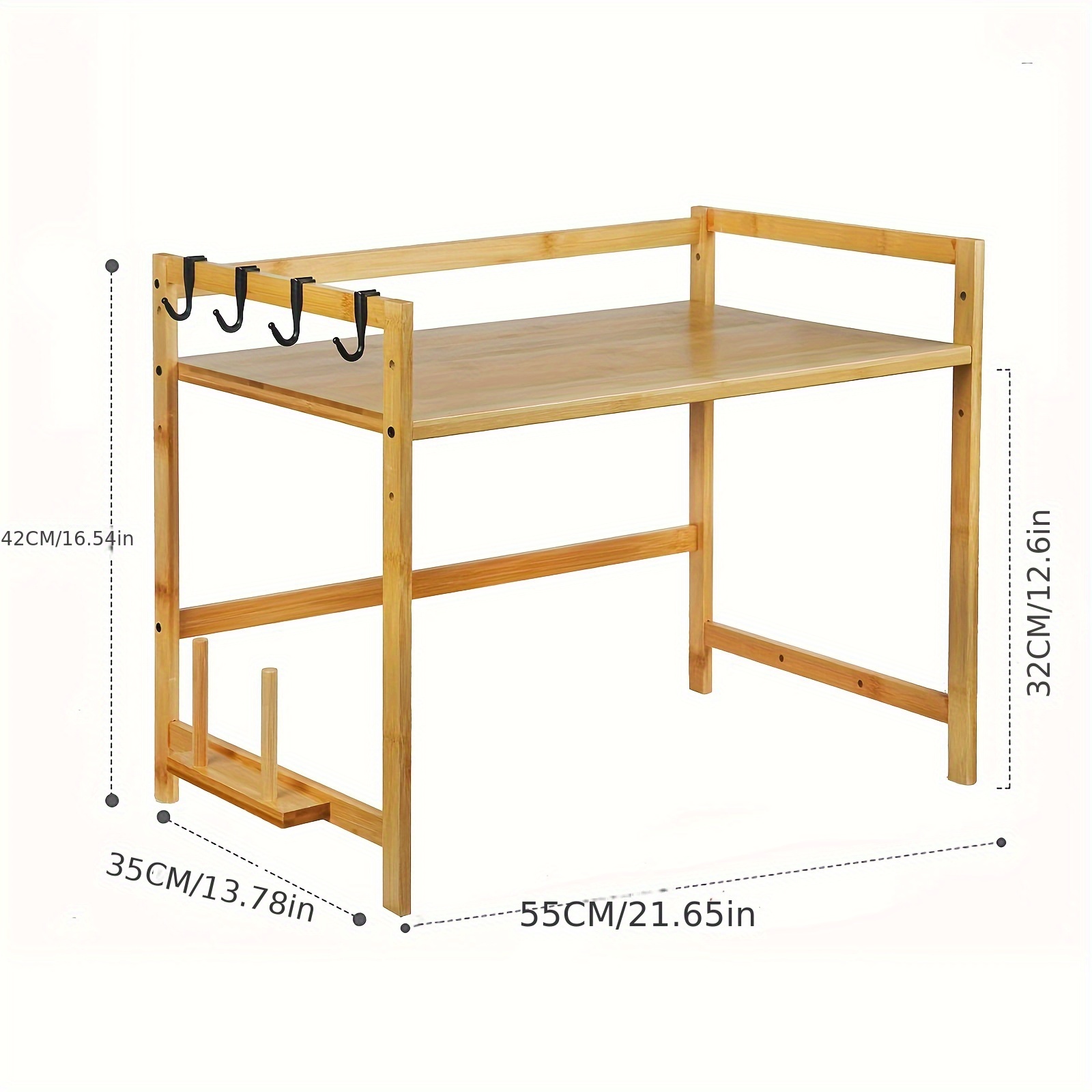 versatile bamboo kitchen organizer microwave seasoning storage rack for dining living room bedroom no   details 5