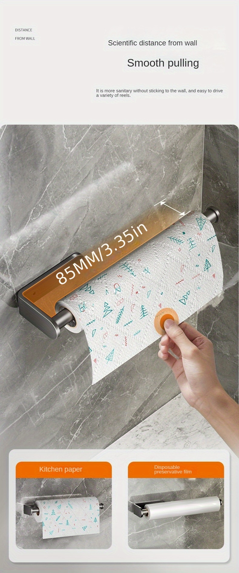 Stur-De Toallero de papel de hierro forjado, soporte para toallas de papel  de montaje en pared para cocina, soporte de toalla de papel rústico