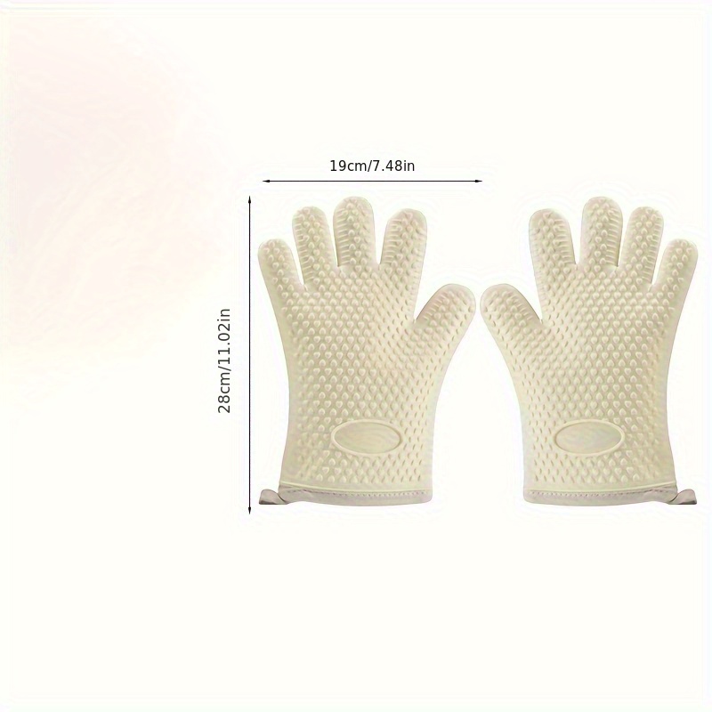 Silicone Oven Mitts Solid Color Heat Resistant Mitts - Temu