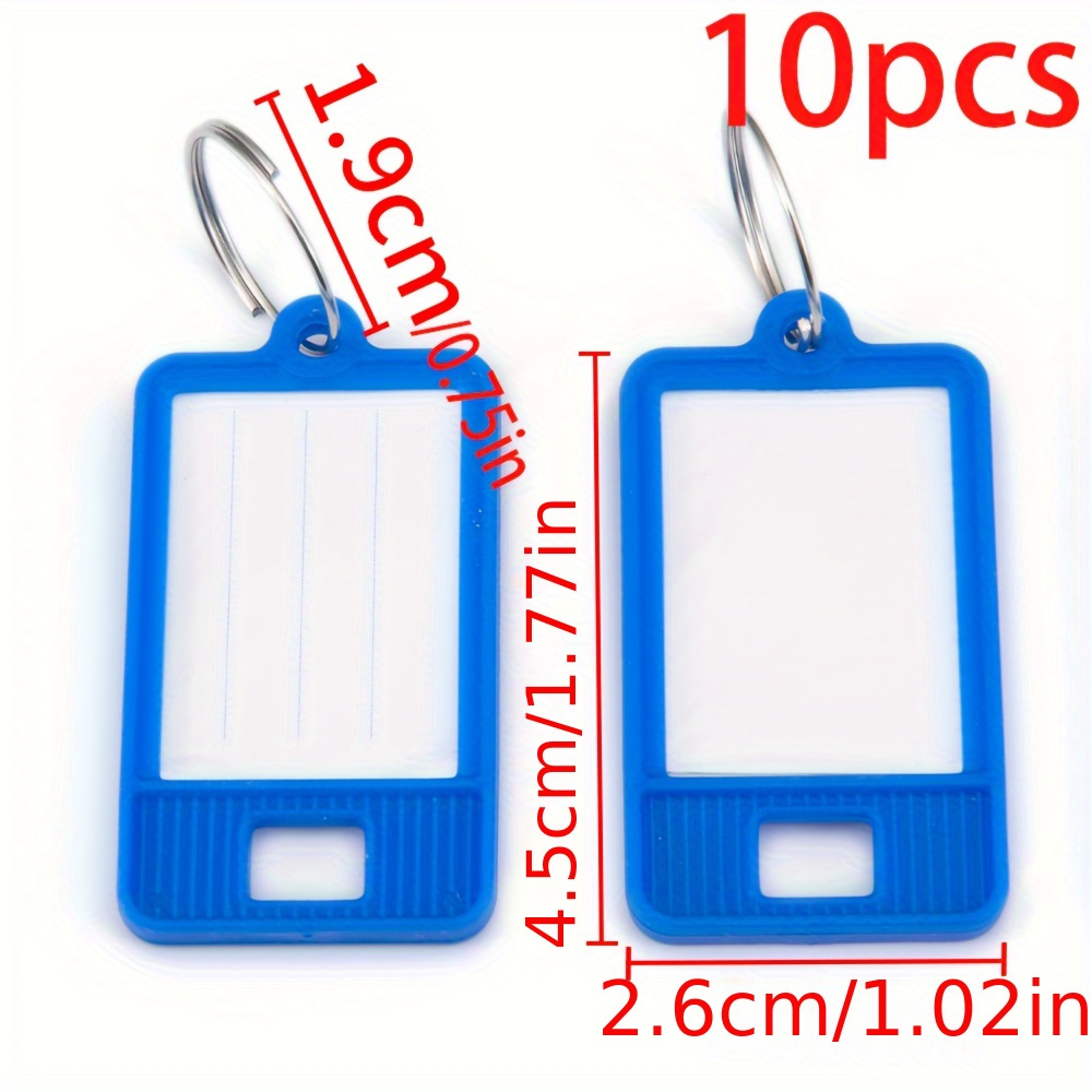 Image of 10pcs 2.7x4.8cm Plastic Key Tags With Split Ring Label Pendants For Diy Numbered Name Baggage Label Name Tags Pendant Accessories