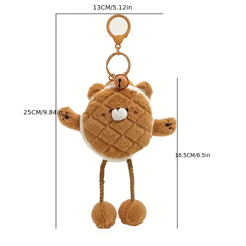 Bear Bakery Coin Purse Plush Pendant Cute Cartoon Food Keychain