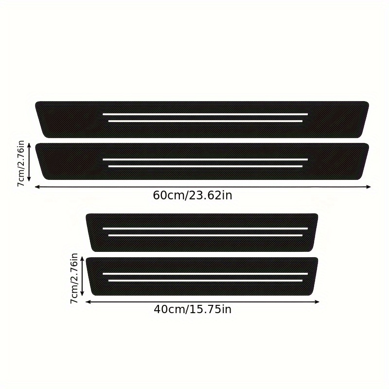 Image of 4 Universal Carbon Fiber Car Door Scratch Door Sill Protector Sport Welcome Pedal Anti-kick Sticker