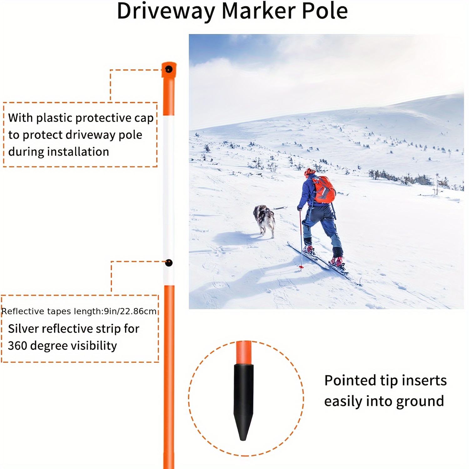 6 Pcs Low Profile Survey Markers Orange Rubber Property Line Markers,  Driveway Marker for Low Profile Survey Stakes, Garden Stakes Survey Markers  Golf Course Ground : : Garden