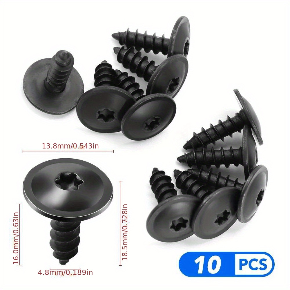 Image of Piece Of 10 - Stainless Steel Self-tapping Screws For Engine Splash Guards - Fits Jetta Mk5 & Mk6, Golf 4/5/6/7, Cc, Tiguan, B5/b6/b7
