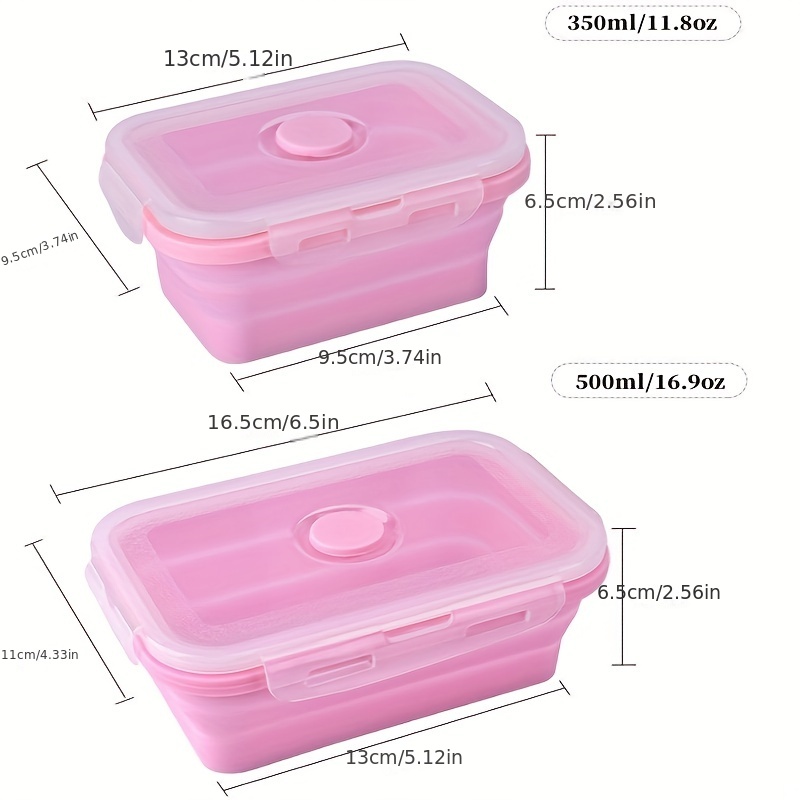 1pc Folding Silicone Insulated Lunch Box Collapsible Portable Round Bento  Box For Office Workers Leakproof Food Storage Container With Bpa Free  Airtight Plastic Lid Microwave And Freezer Safe Home Kitchen Supplies