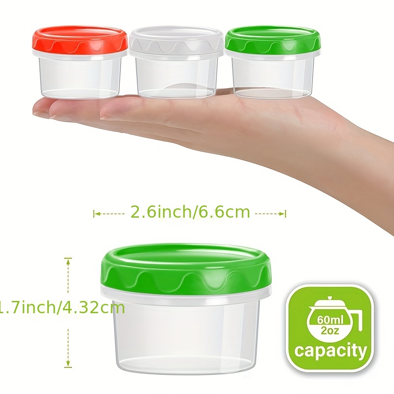 Food Storage Jars with Screw Lids, Stackable Small Plastic Freezer Storage Food  Containers for Jam and