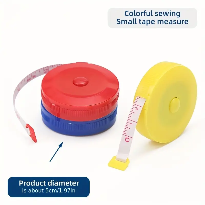 1pc Mini Soft Measuring Tape Retractable Sewing Fabric Clothes Ruler Tailor  Waist Body Measuring Tape(Random Color)
