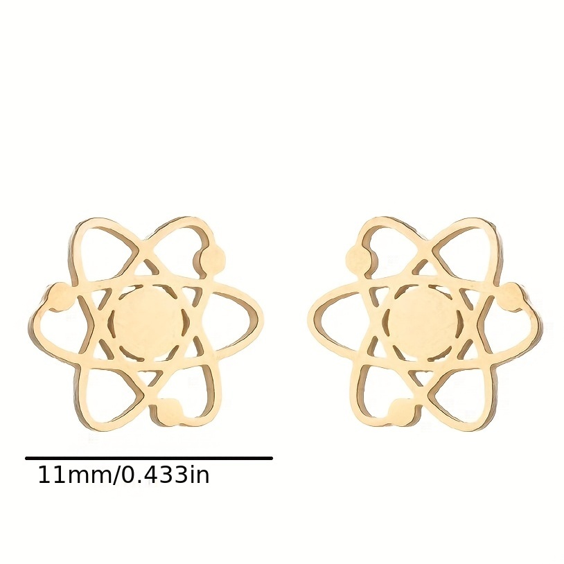 1pair Geometric Personality Fashionable New Design Hollow Out