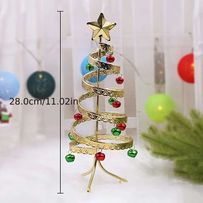 1pc christmas bell mini macrame spiral christmas tree christmas holiday party supplies festival decorations ornaments scene decor festivals decor home decor offices decor christmas gift theme party decor christmas decor details 2