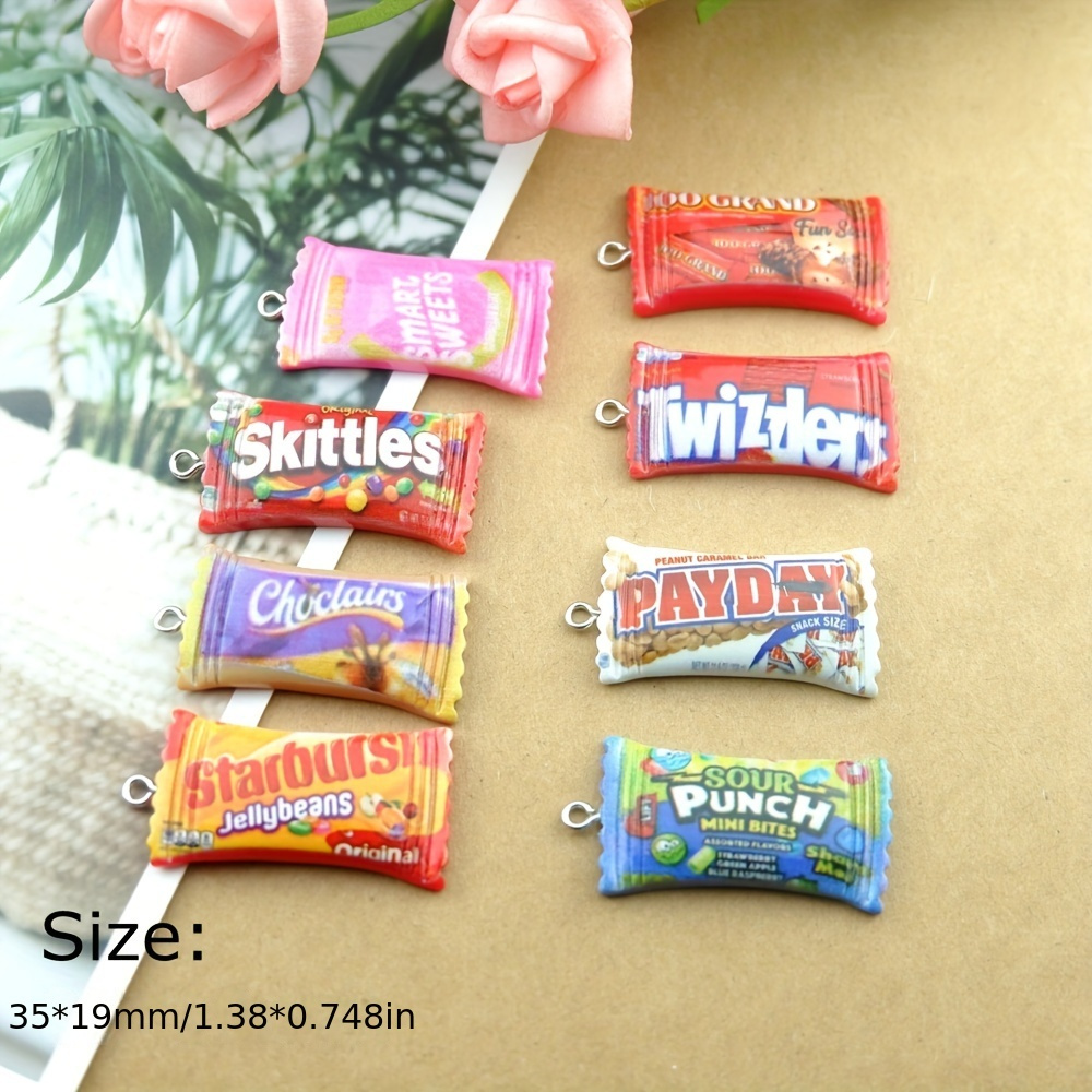 

16pcs Cute Snack Candy Pendant Simulation Snack Funny Pendant Charms For Diy Bracelet Earrings Necklace Pendant Jewelry Making
