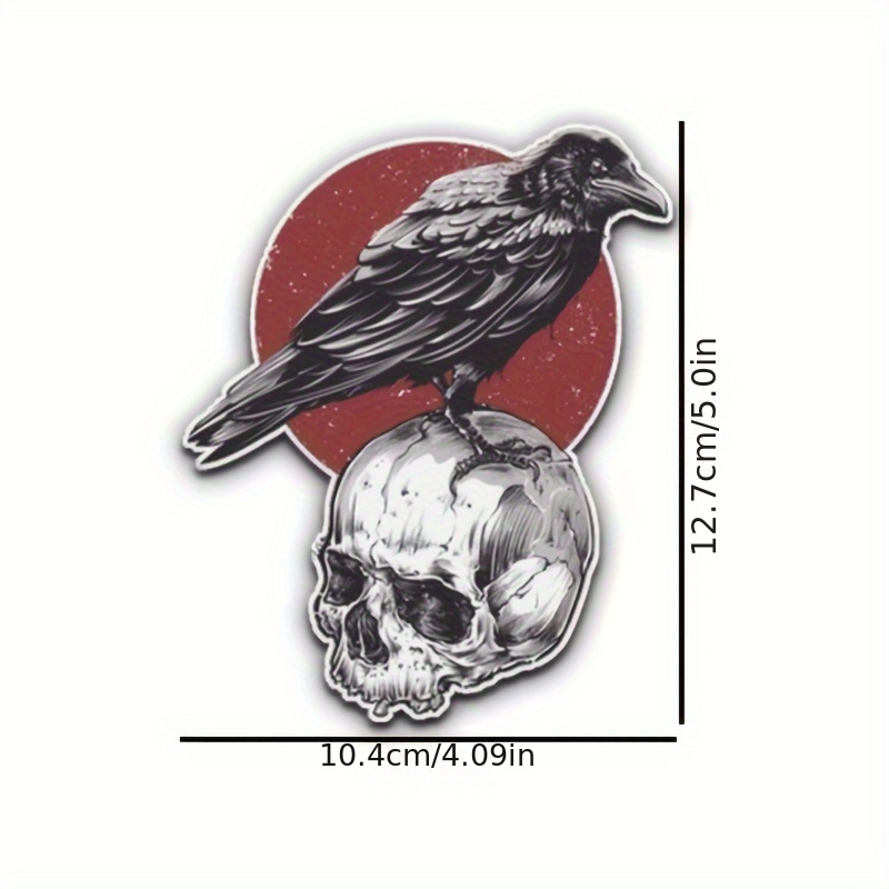 The Raven On The Skull Patches For Men Embroidered Iron On - Temu