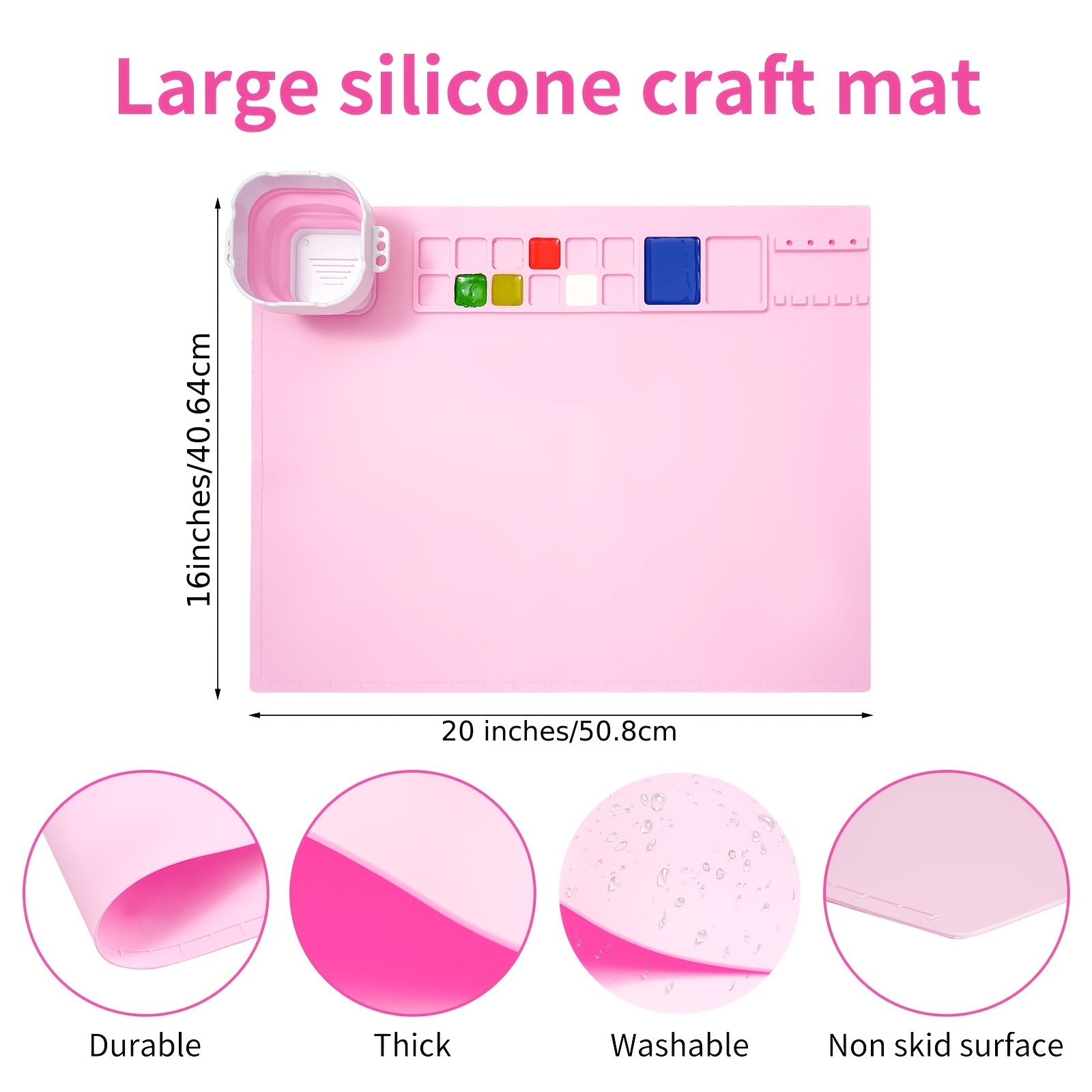 Silicone Craft Mat Silicone Art Mat With Water Cup - Temu