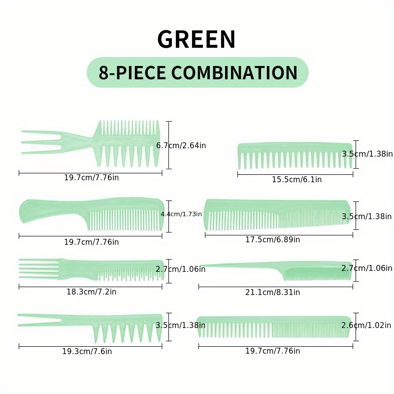 8pcs Men's Styling Hair Comb Set Hair Styling Tools