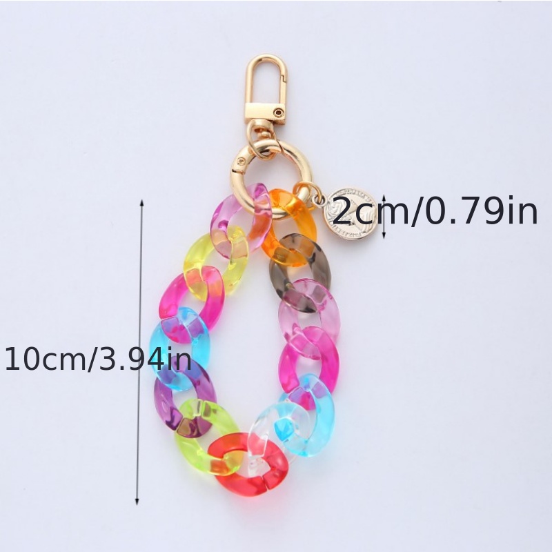 Handmade Heart Keychain Acrylic Plastic Link Chain Key Ring - Temu