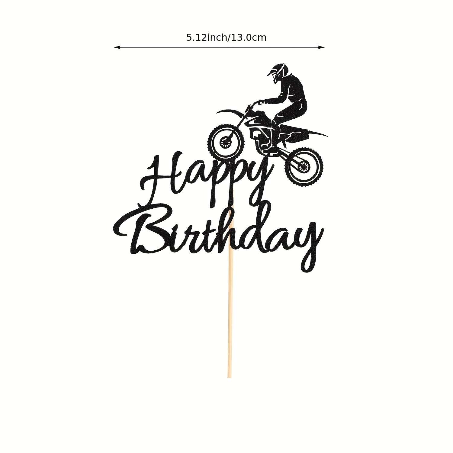 1 Motorcycle Happy Birthday Cake Topper, Sparkling Motorcycle, Outdoor Sports Dirt Bike Themed Birthday Party Cake Topper,halloween,christmas