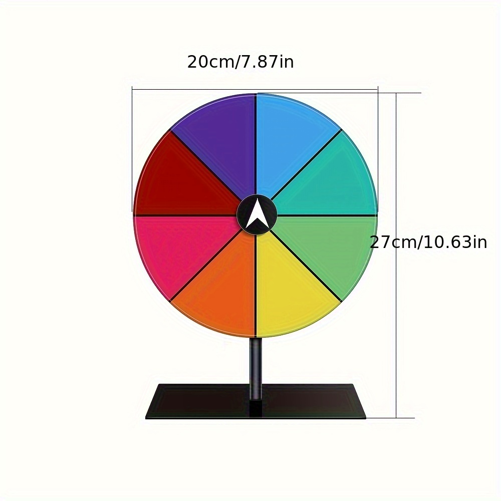 TEMU 1pc Acrylic Spinner Wheel - Multi-functional Party Game Spinner For Entertainment, Raffle, And Gatherings - Plastic Inlay, Battery-free