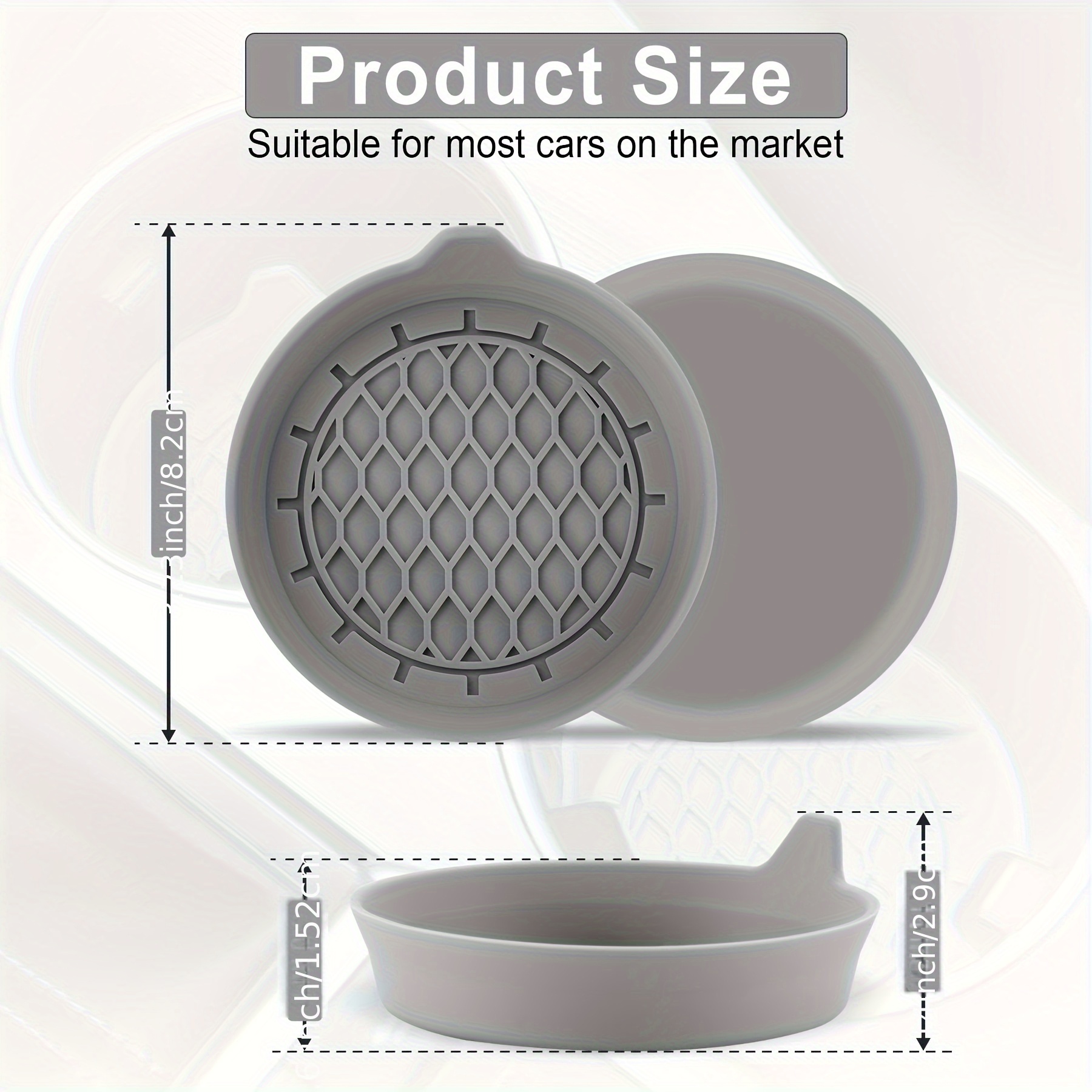 car cup holder coaster silicone cup holder insert universal non slip cup holders car accessories interior for women and man 4 pack gray Product details 2