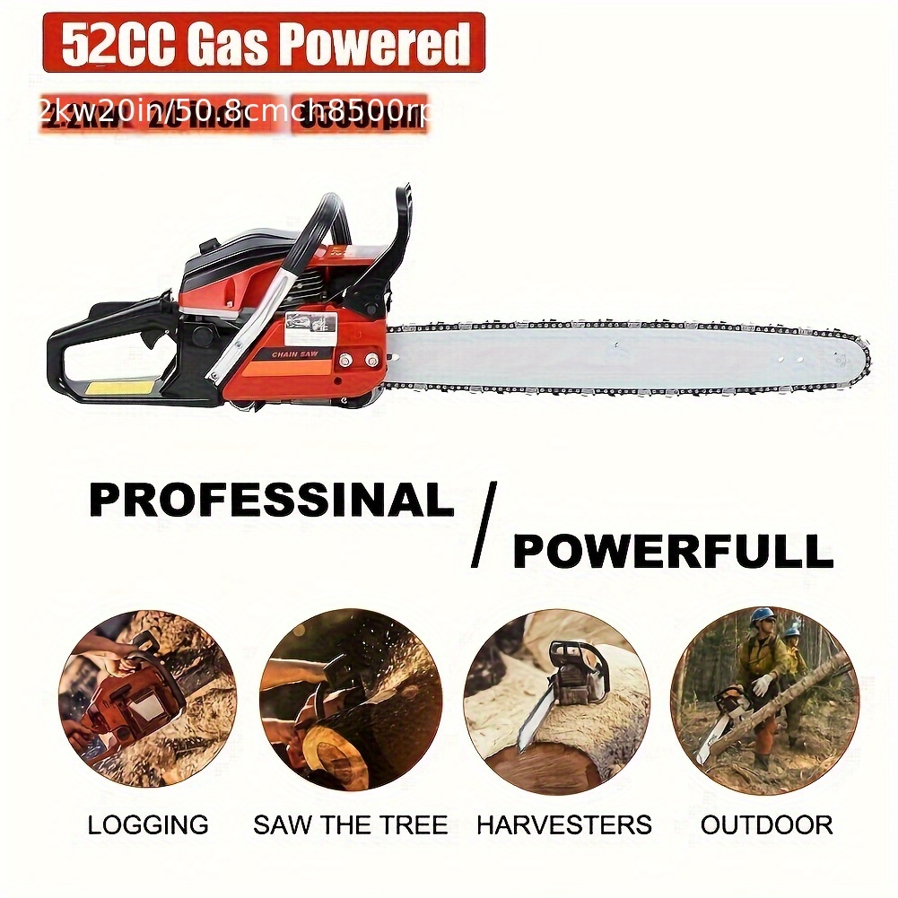 

Powerful Gas Chainsaw - Powerful 2.2kw 2-stroke Engine, 20 Inch Cylinder Chain Saw For Wood Cutting, , And Ranches, - Design, With Silencing Design, Anti-vibration Handle, And System