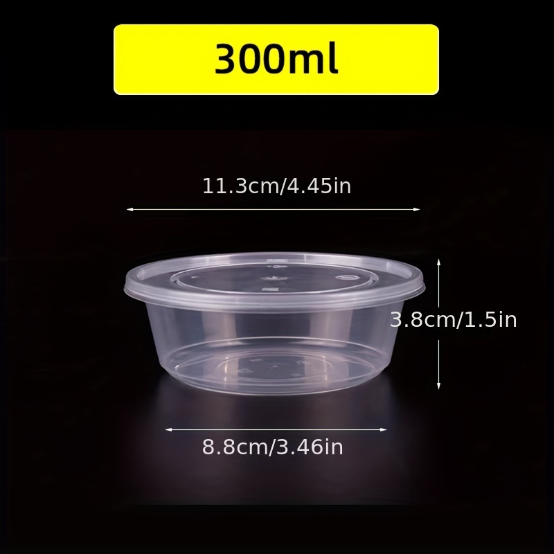 50 Sets of Disposable Bowls with Lids Airtight Soup Bowls Plastic Takeout  Food Containers 