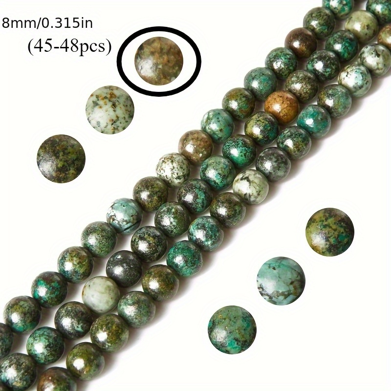 E-shop 8 mm Natur Afrikanische Türkis Perlenkette mit Löchern zum Arbeiten an Armbändern und Halsketten