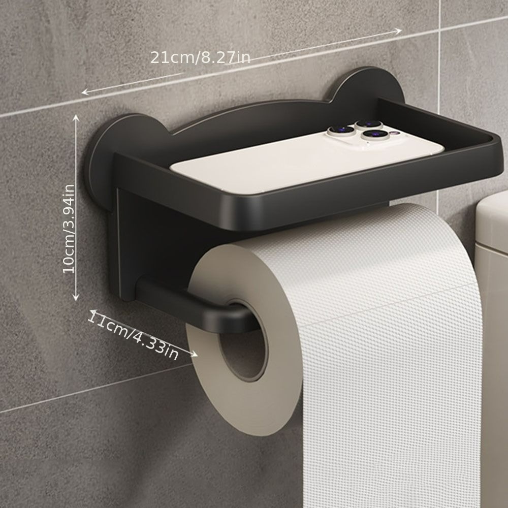 1pc Punch Free Toilet Paper Holder, Tissue Box, Bathroom Shelf, Storage  Shelf