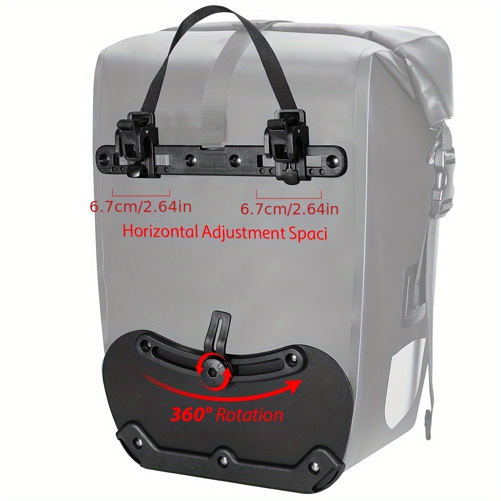 Sacoche De Porte-bagages Arrière TTBDDM – 15 L, Imperméable En PU, Avec Bandes Réfléchissantes, Fermeture étanche, élastiques Supérieurs – Pour Vélo, Camping, Courses