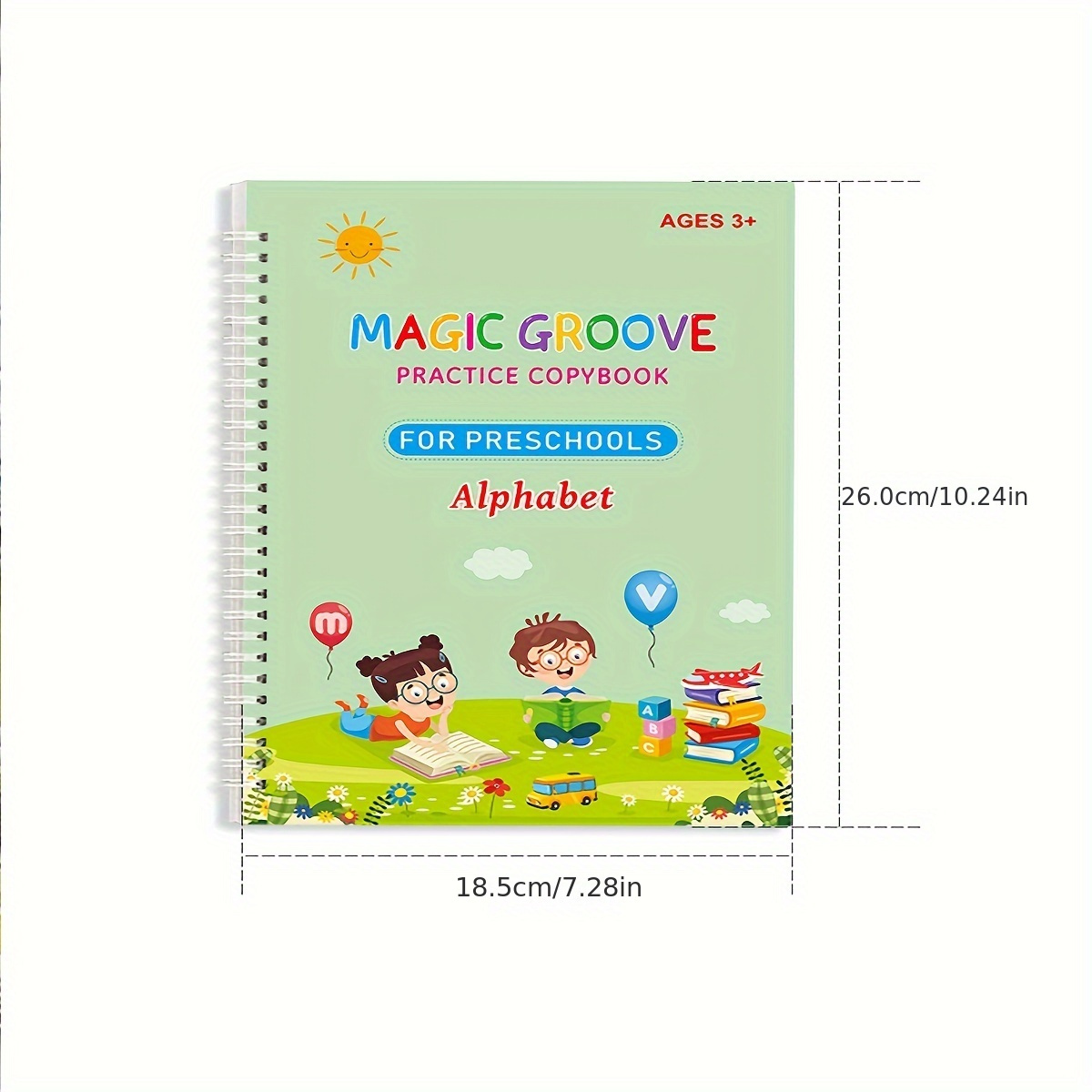 Grand Cahier magique d'apprentissage pour enfant, 4 Cahier d