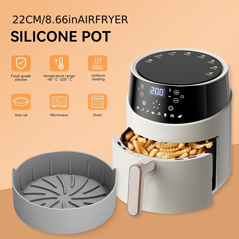 7.5 inch Air Fryer Silicone Pot,Food Safe Air Fryer Liners Reusable Instant  Vortex Air Fryer Toaster Oven Accessories Easy to Clean Air Fryer Basket