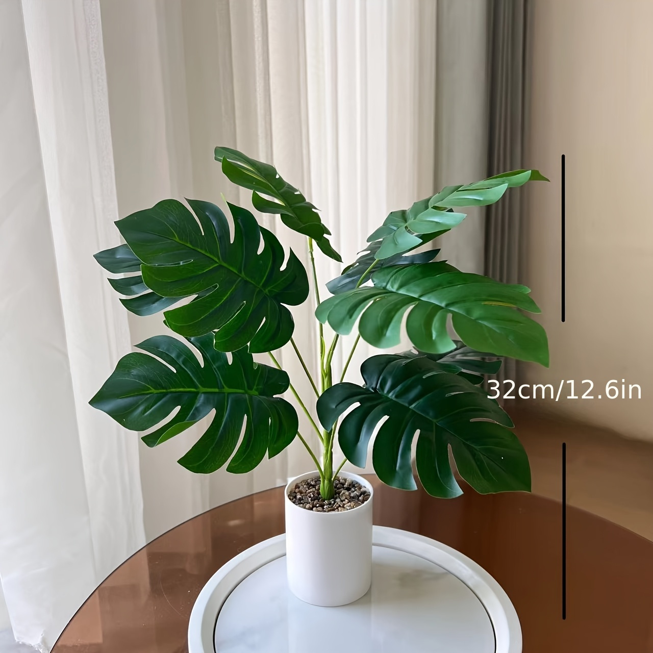 1 szt. Mini Sztuczna Rolina Monstera, Sztuczna Palma, do Dekoracji  Zewntrznych, Dekoracji Domu, Dekoracji Wiosennych