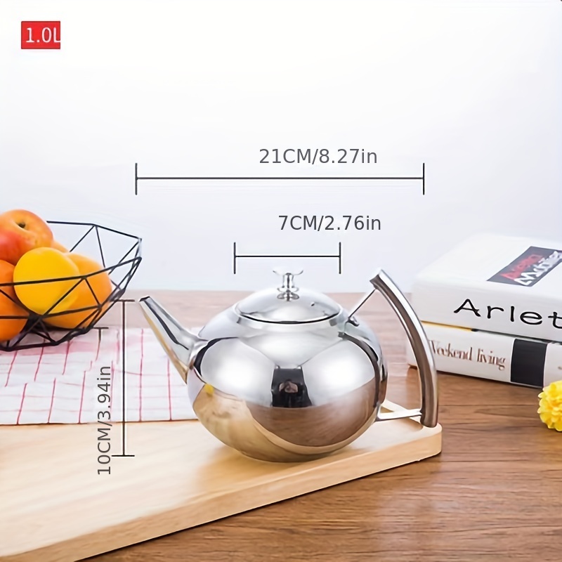 Thickened Stainless Steel Teapot Flower Tea Kettle With Strainer Hotel  Restaurant Restaurant Cook Teapot Induction Cooker - Temu