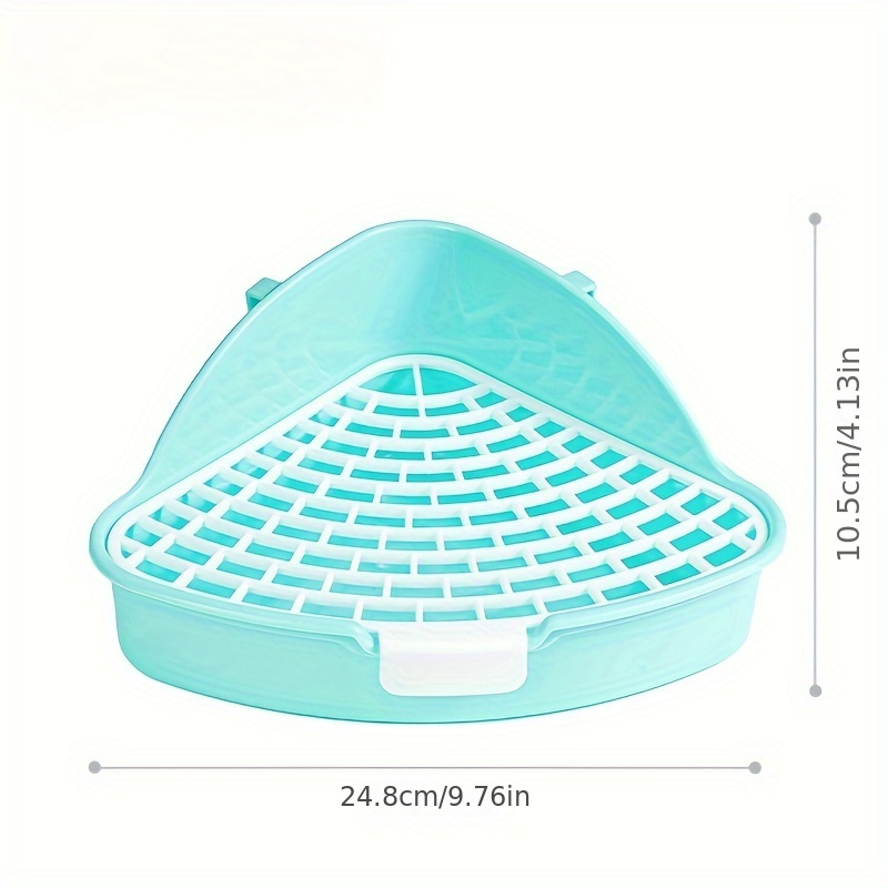 

1pc Enclos de Coin Triangulaire Bleu pour Lapins, Cochons d'Inde & - Plastique , Pot de Toilette Facile à Nettoyer avec Design à Parois Hautes, 9.69" x 4.13" - pour Animaux