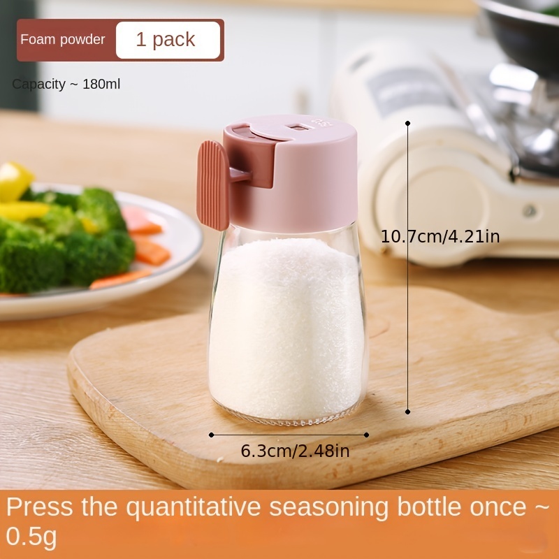 Kitchen Seasoning Bottle 0.5g Metering Salt Shaker Push Type Salt