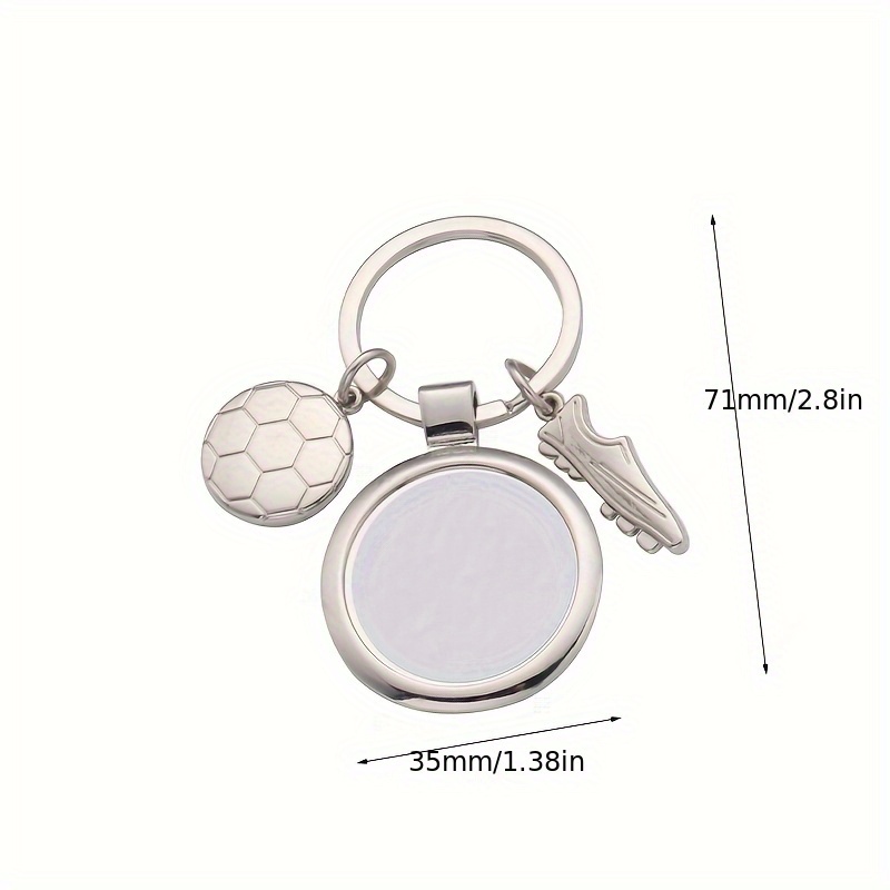 TEMU Customizable Diy Sports Fan Keychain - A Personalized Metal Photo Pendant That Can Print Pictures, Suitable For Soccer, Baseball, Hockey,
