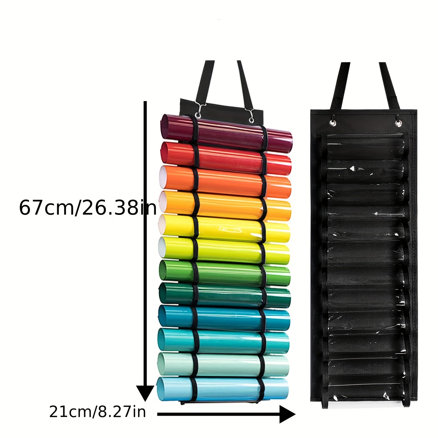 48 Compartments Vinyl Roll Storage Organizer For Wall Mount Hanging Closet  Over the Door Room Organizers