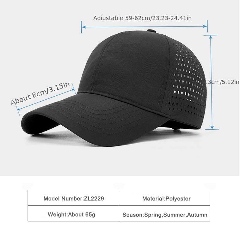Men's Mesh Baseball Cap, Men's Women's Summer Breathable Baseball Hat,  Quick-Drying Sun Sports Hat