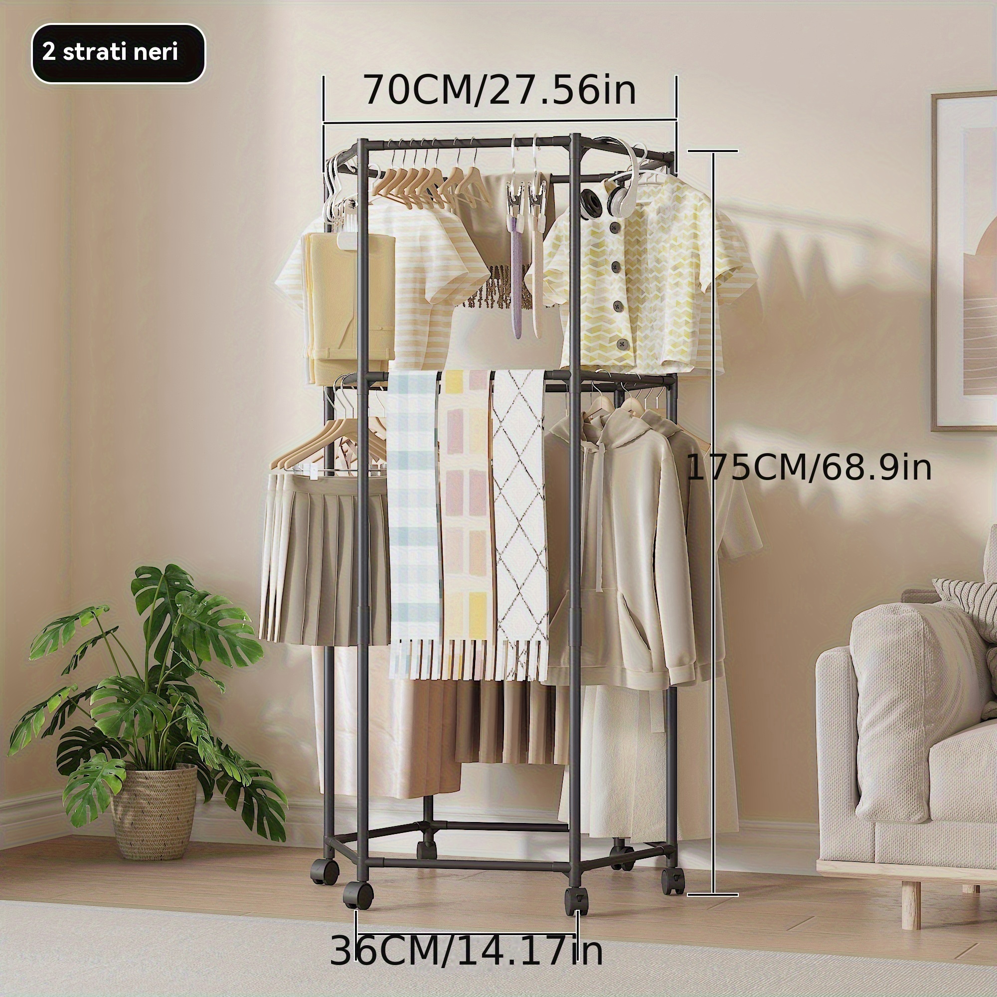 шестиугольная вращающаяся вешалка для одежды на ...