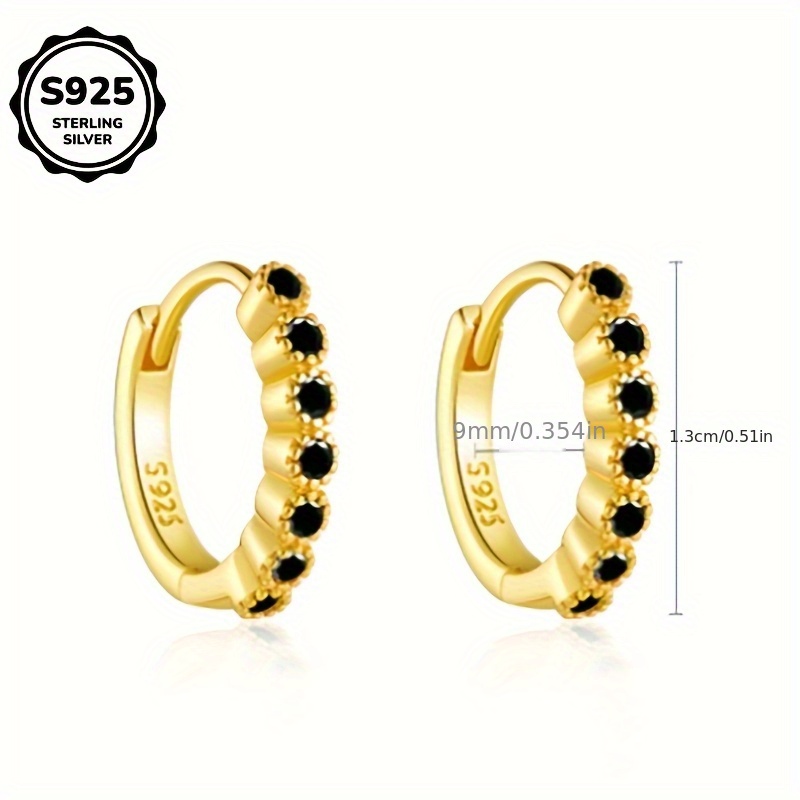 Colorful Zirconia Accents Hoop Earrings