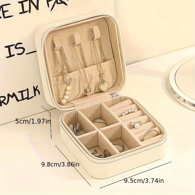 jewelry boxes watch tabletop suede classic   polished zipper best for christmas   thanksgiving Product details 4